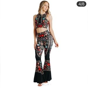 Yoga Democracy Rustica crop top & bell bottoms matching set